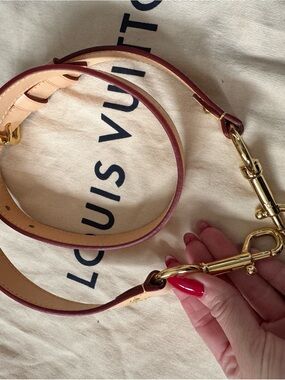 Louis Vuitton  Leather Crossbody Strap with Gold Hardware